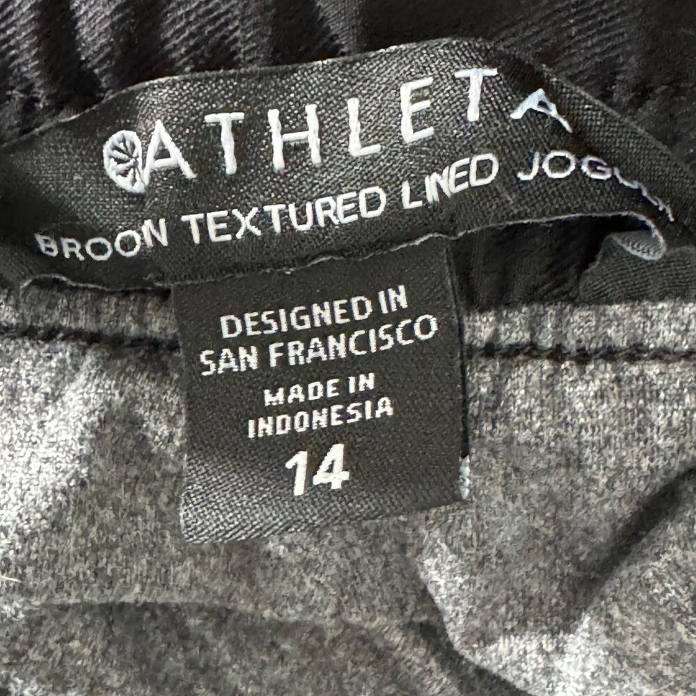 ATHLETA Brooklyn Lined Joggers Size Women’s 14 Camouflage Camo Black Athleisure - Picture 2 of 13